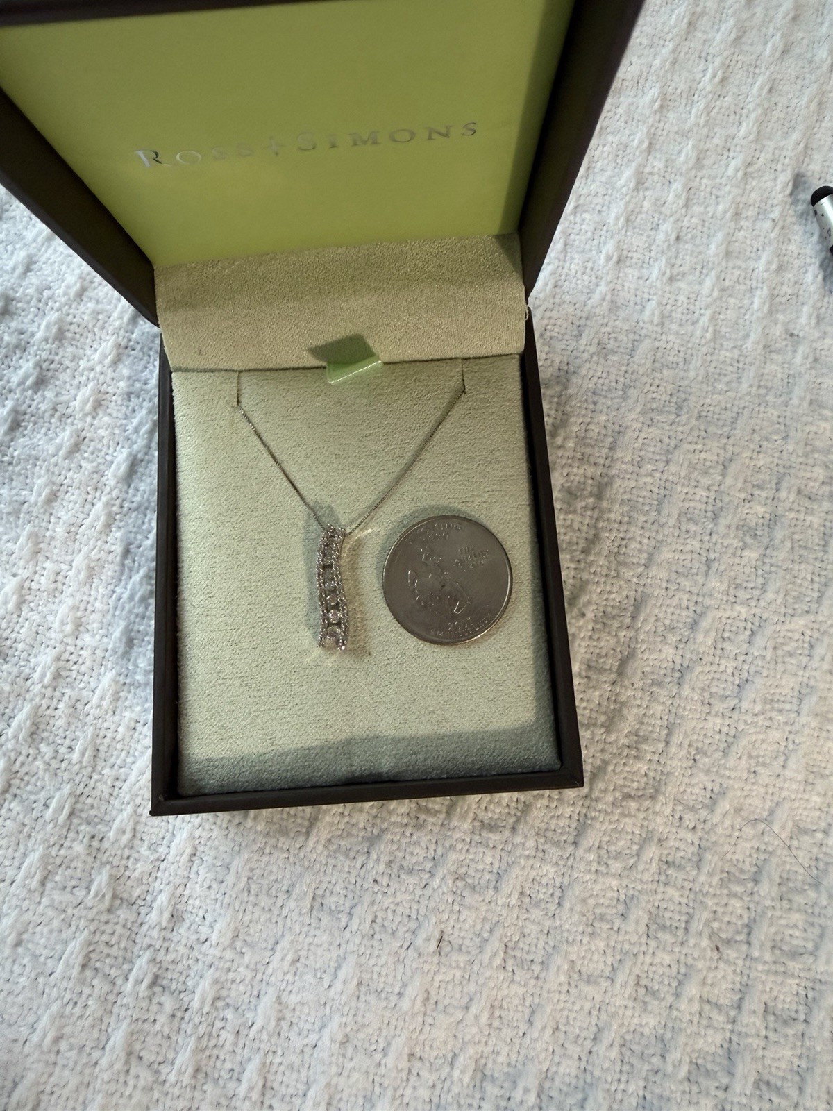 Ross Simon 14 Karat Gold .75 Diamond Pendant White Gold Necklace