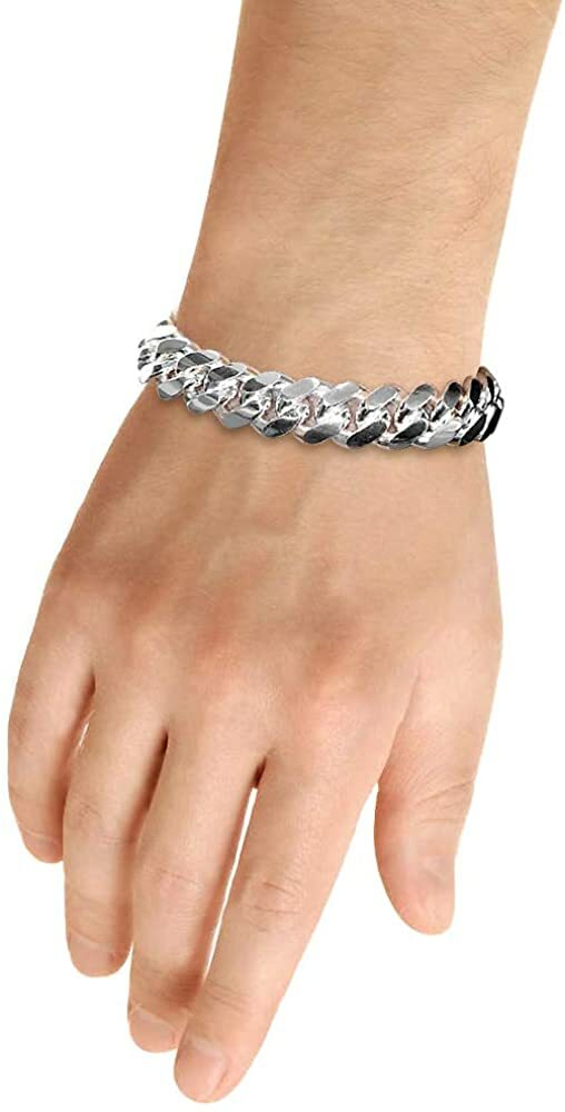 925 Sterling Silver Miami Cuban Link Chain Necklace Bracelet 2mm~7mm All Sizes