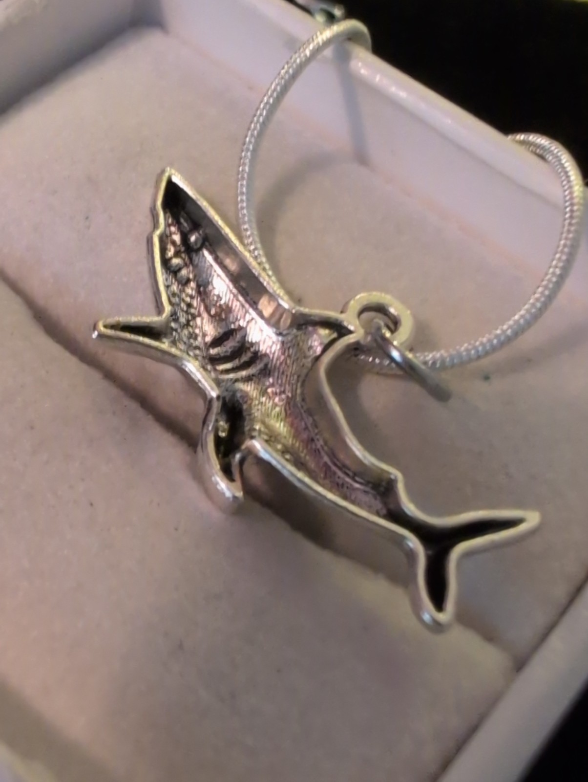 Sterling 925 Great White Shark Necklace Pendant Hand Casted Detail Beach Sailor