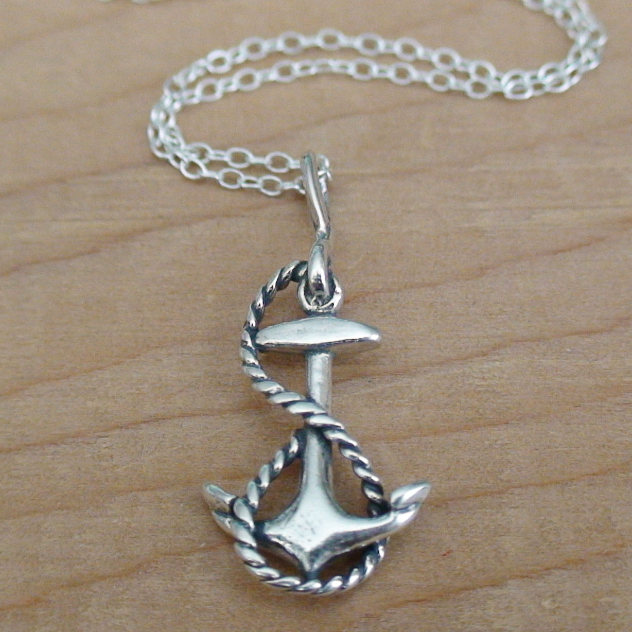 Anchor Necklace – 925 Sterling Silver – Anchor Charm *NEW* Nautical Sailor Beach