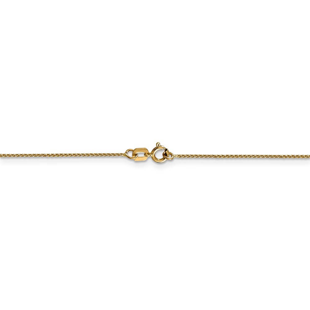 0.65mm 14k Yellow Gold D/C Spiga Chain Spring Ring Clasp Necklace