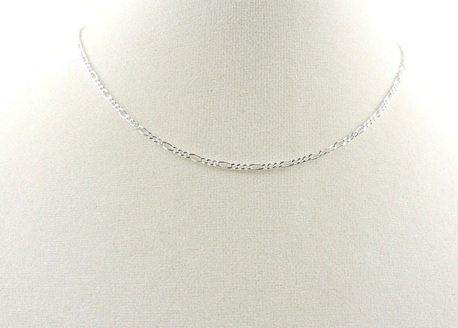 Sterling Silver 1.8 mm 050 Gauge Figaro Necklace 14″ – 30″ – Free Gift Packaging