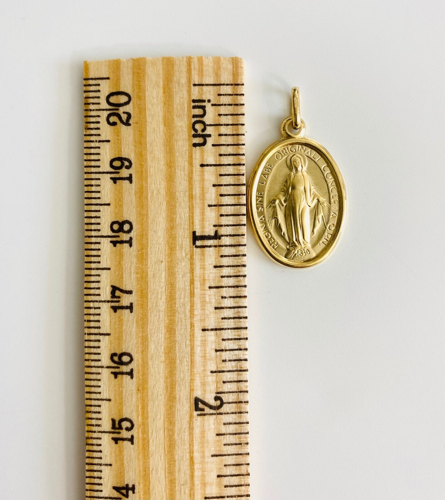 14K GOLD MIRACULOUS VIRGIN MARY MEDAL, 14K REAL GOLD MIRACULOUS PENDANT- 14KM