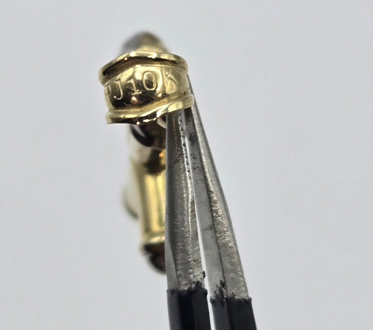 NEW Solid 10K Yellow Gold 1in Cross Pendant, White Gold 3.5mm Bail, ITALY