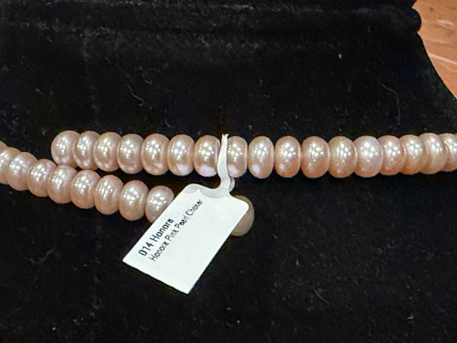 HONORA BUTTON PEARL COIL PINK CHOKER NECKLACE RONDELLE SHAPE O/S NEW NWT