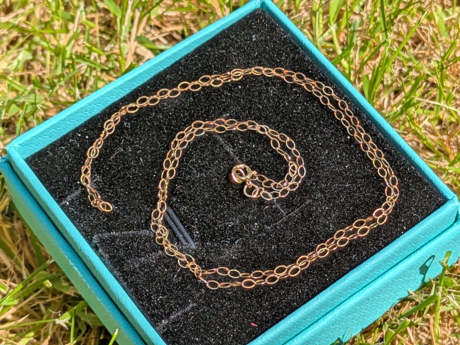 Ladies 9ct 375 Yellow Gold Fine Oval Link Necklace Chain 50cm