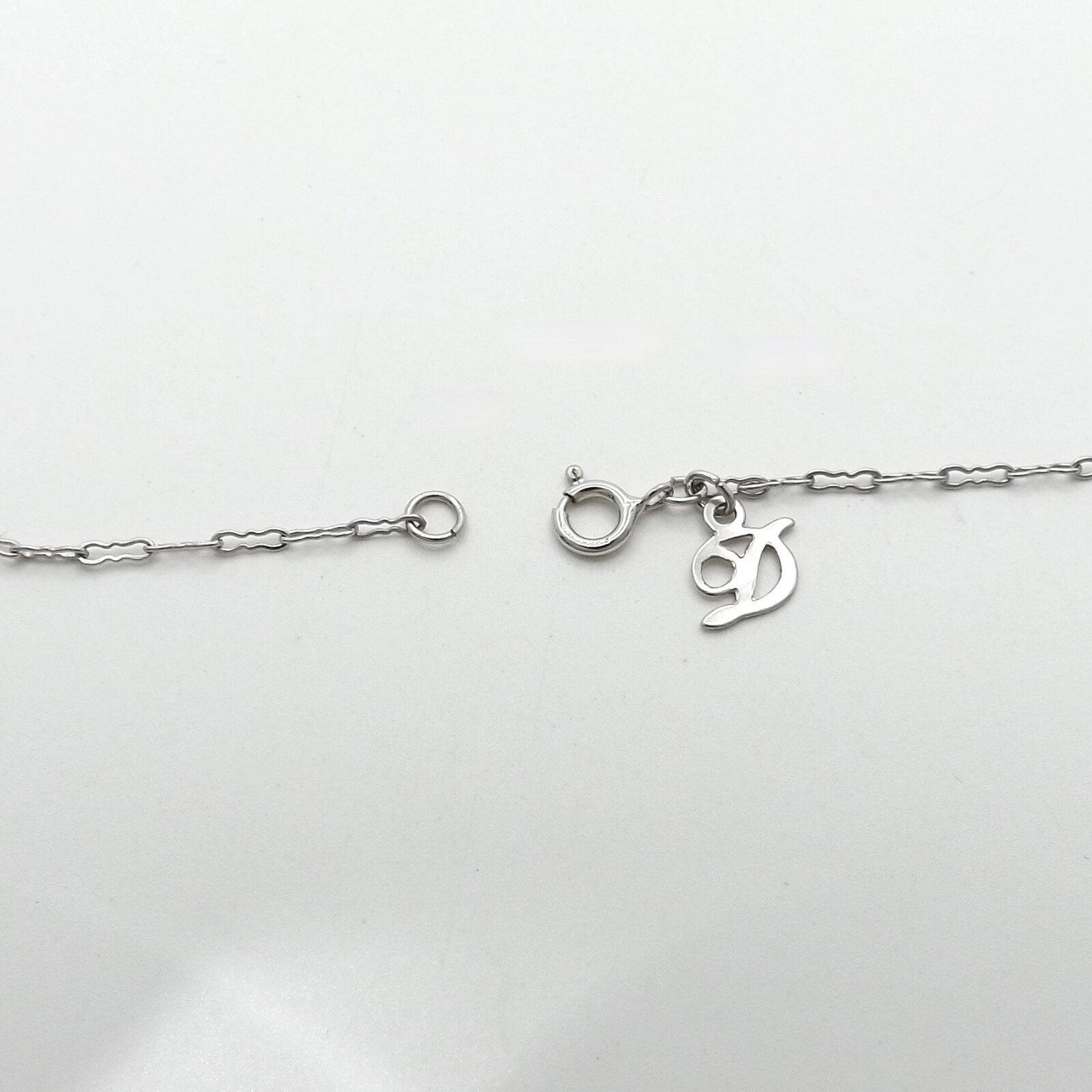 Sterling Silver Key Hole Oval Link Pendant Chain Necklace 24in Rhodium New