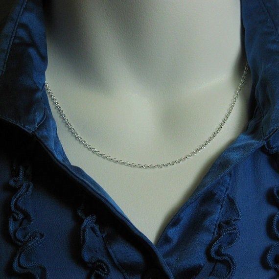Solid Sterling Silver 2mm Rolo Necklace Chain with ITALY TAG (All Sizes)