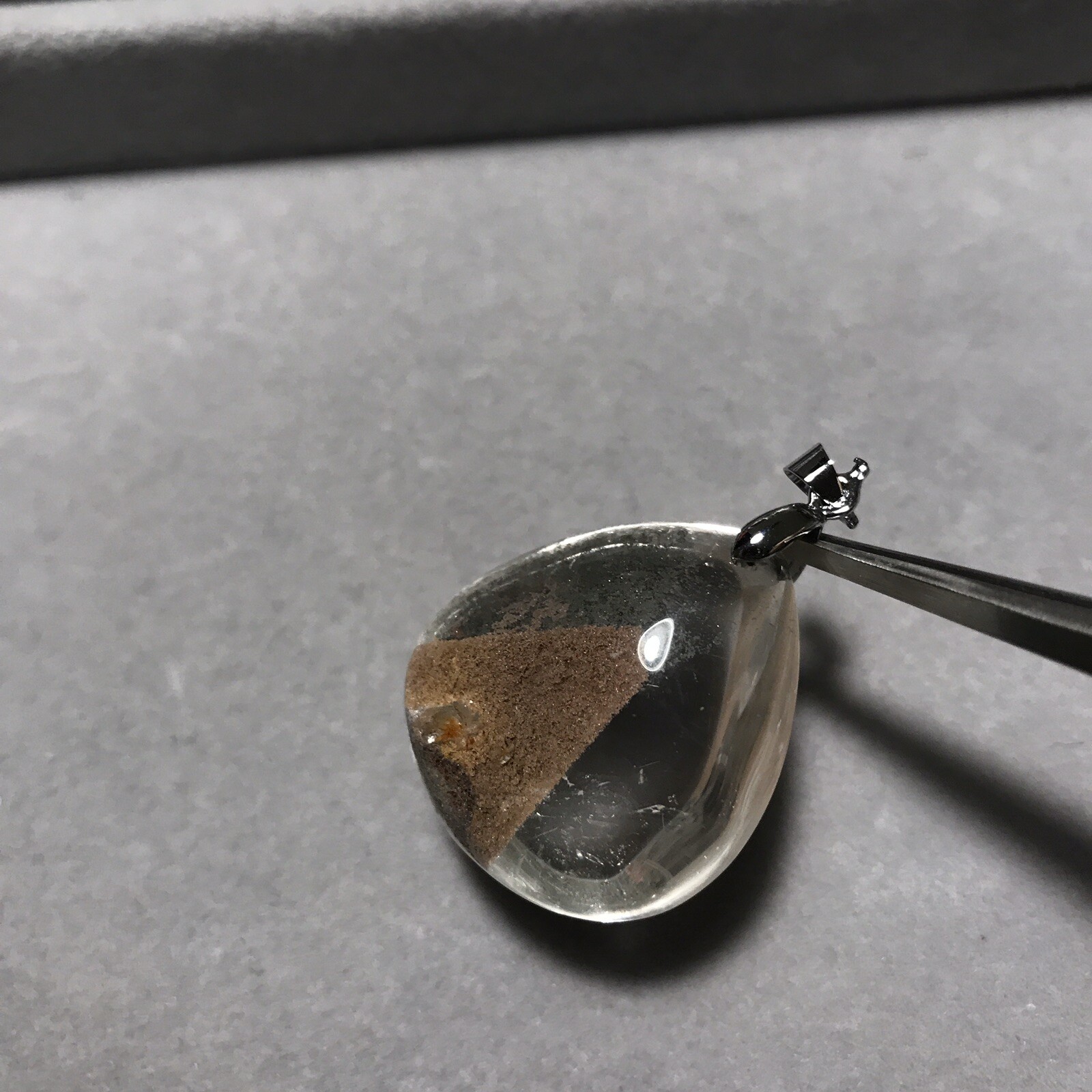 US SELLER Natural Brown Phantom Quartz Pendant Teardrop Brazil Crystal Gem Stone