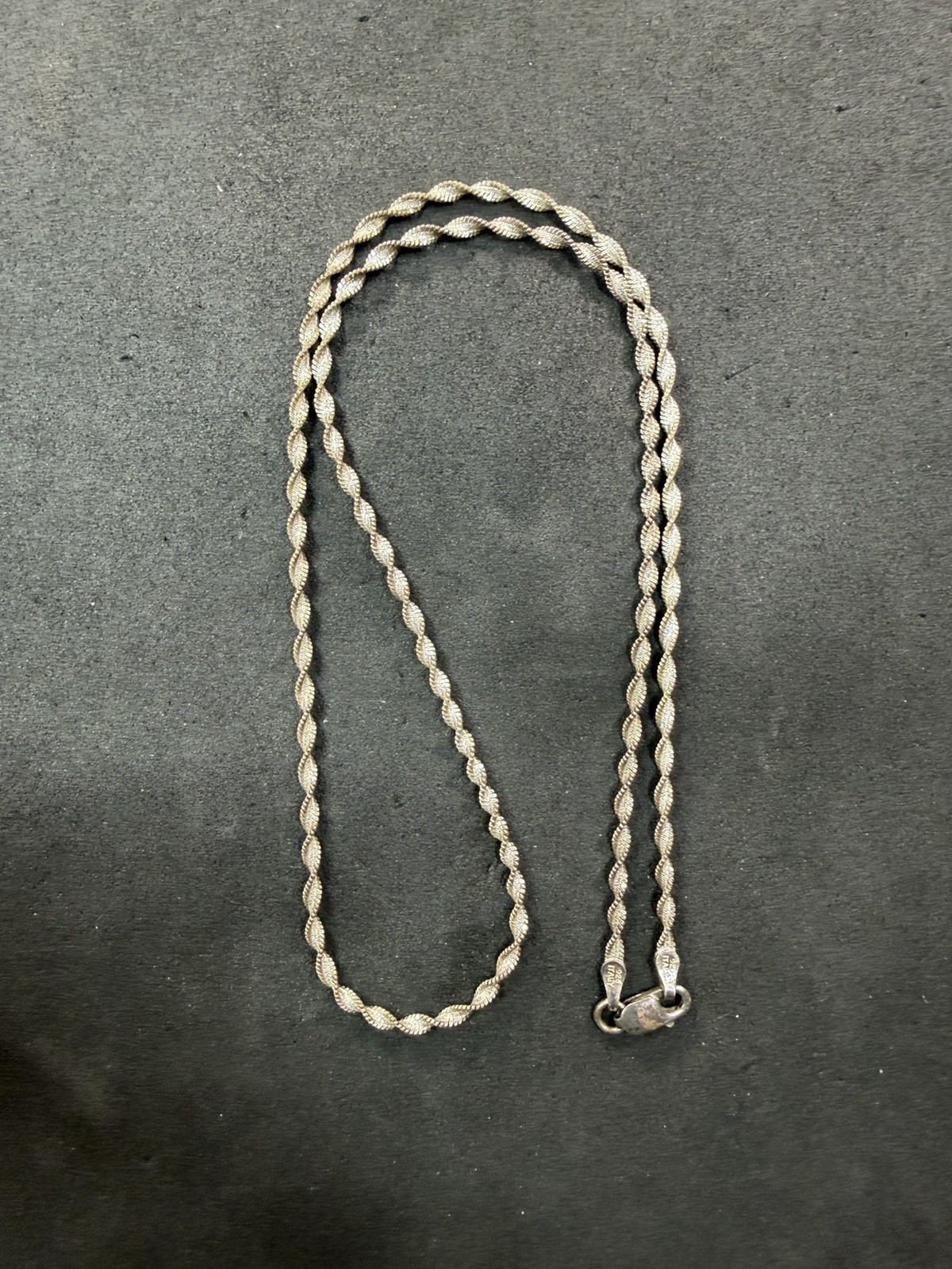 4.6g Vintage Sterling Silver 925 Twisted Chain 18” Jewelry lot H