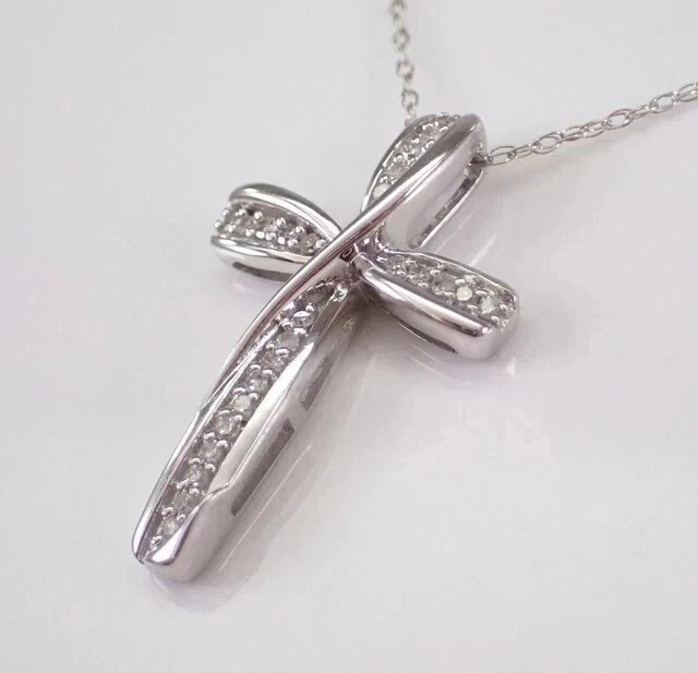 2Ct Round Cut Lab-Created Diamond Women’s Cross Pendant 14K White Gold Plated