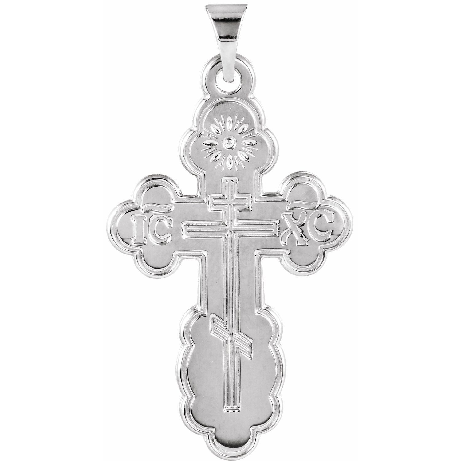 Sterling Silver St. Olga Orthodox Cross Pendant for Women 1.74gm L-26mm, W-17Mm