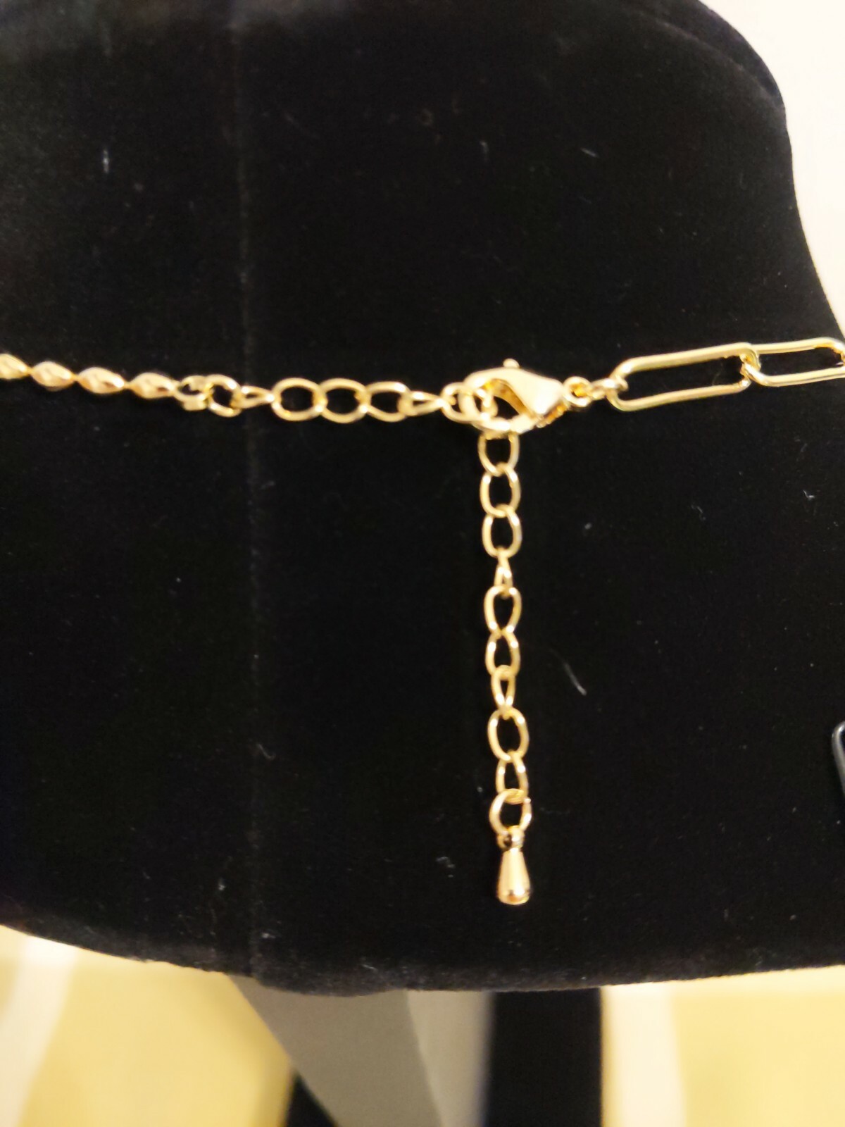 Rare paperclip/beaded Gold plated necklace.. B-Day gift. Fun Fashion Jewelry
