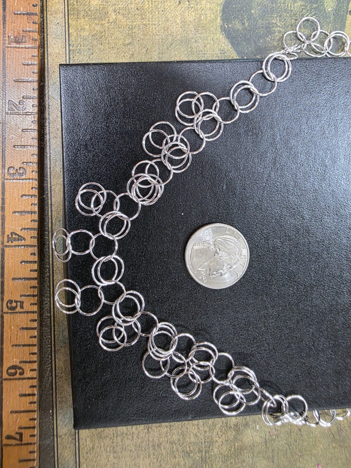 Vintage 14k White Gold Milor Chainmaille Necklace Stunning! 61