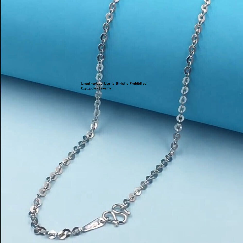 PT950 Pure Platinum 950 Chain Men Women Gift Lucky O Link Necklace 16-22inch L