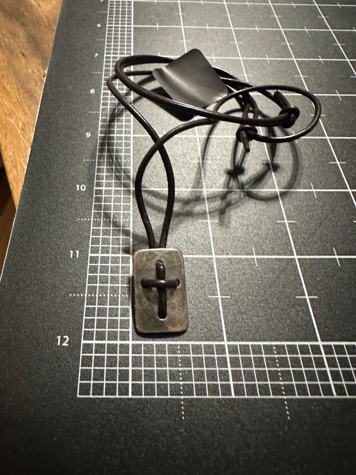 James Avery Necklace Brown Leather Sterling Silver 925 Cross Shield Pendant