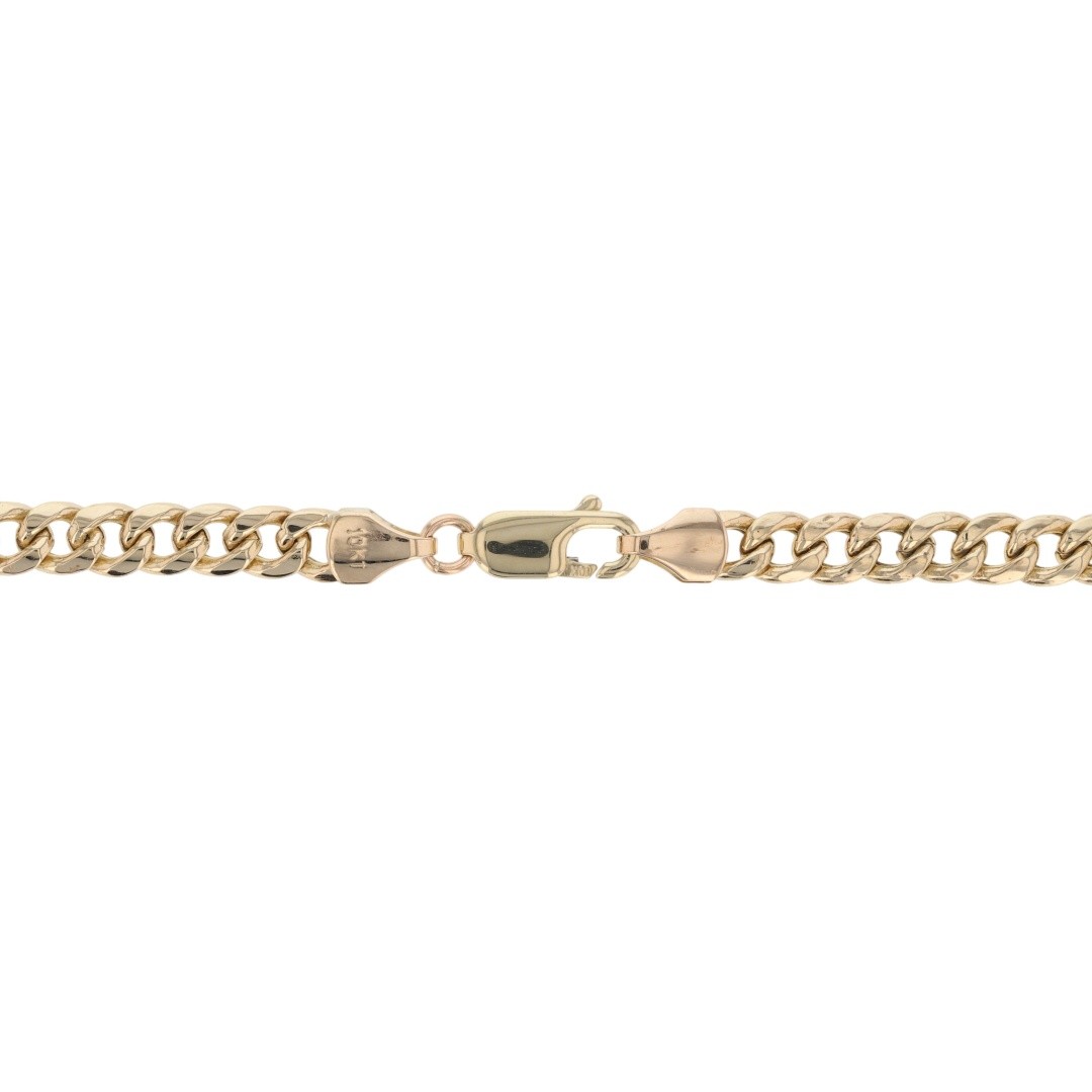 4.6mm Hollow Curb Link Chain 16″ Necklace 10k Yellow Gold Italy 7.63 Grams