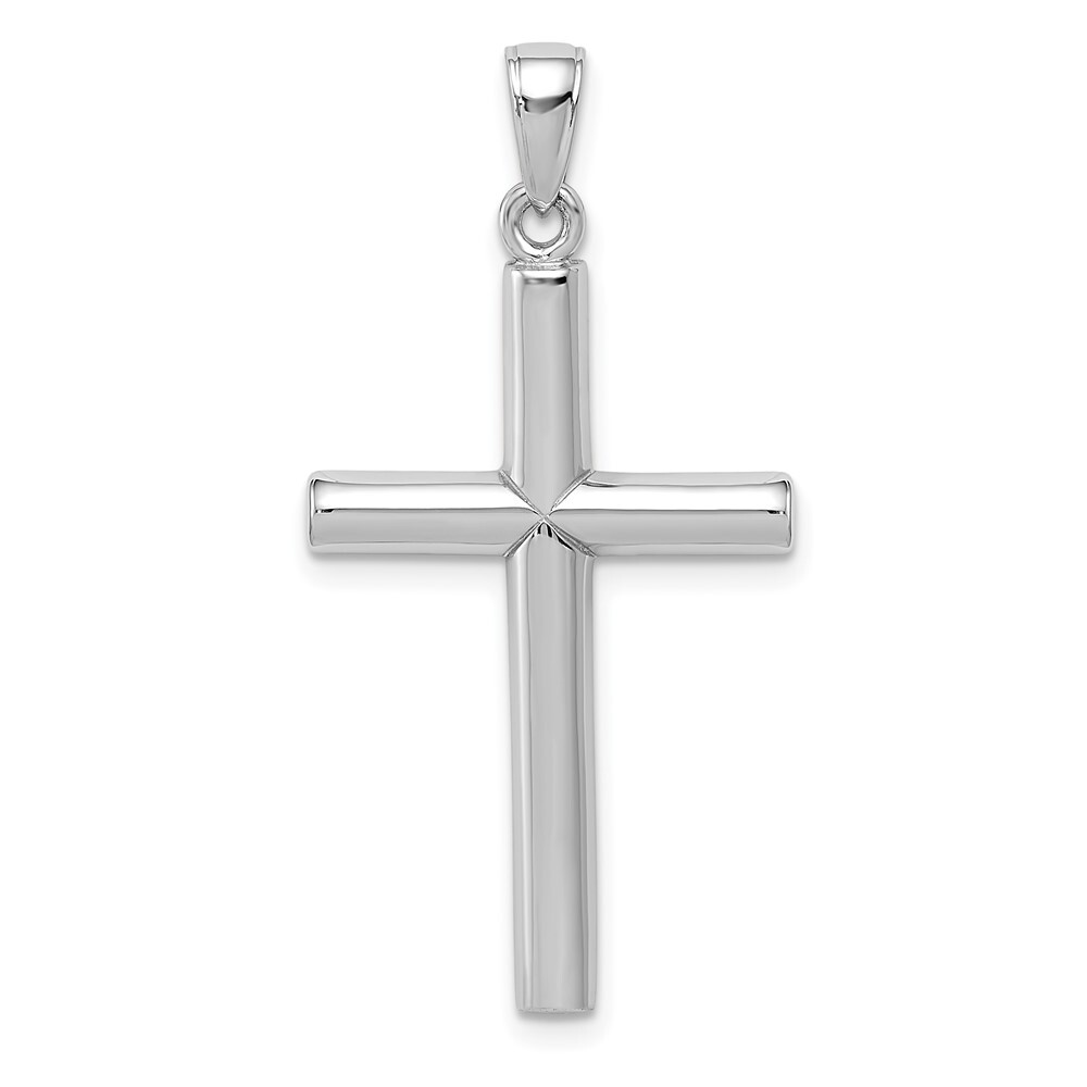 10k White Gold Cross Pendant for Women 2.06g L-35mm, W-18mm