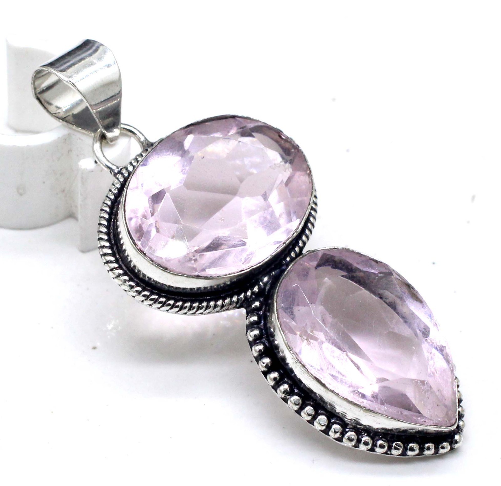 Pink Kunzite Gemstone Handmade 925 Sterling Silver Jewelry Gift To her Pendant