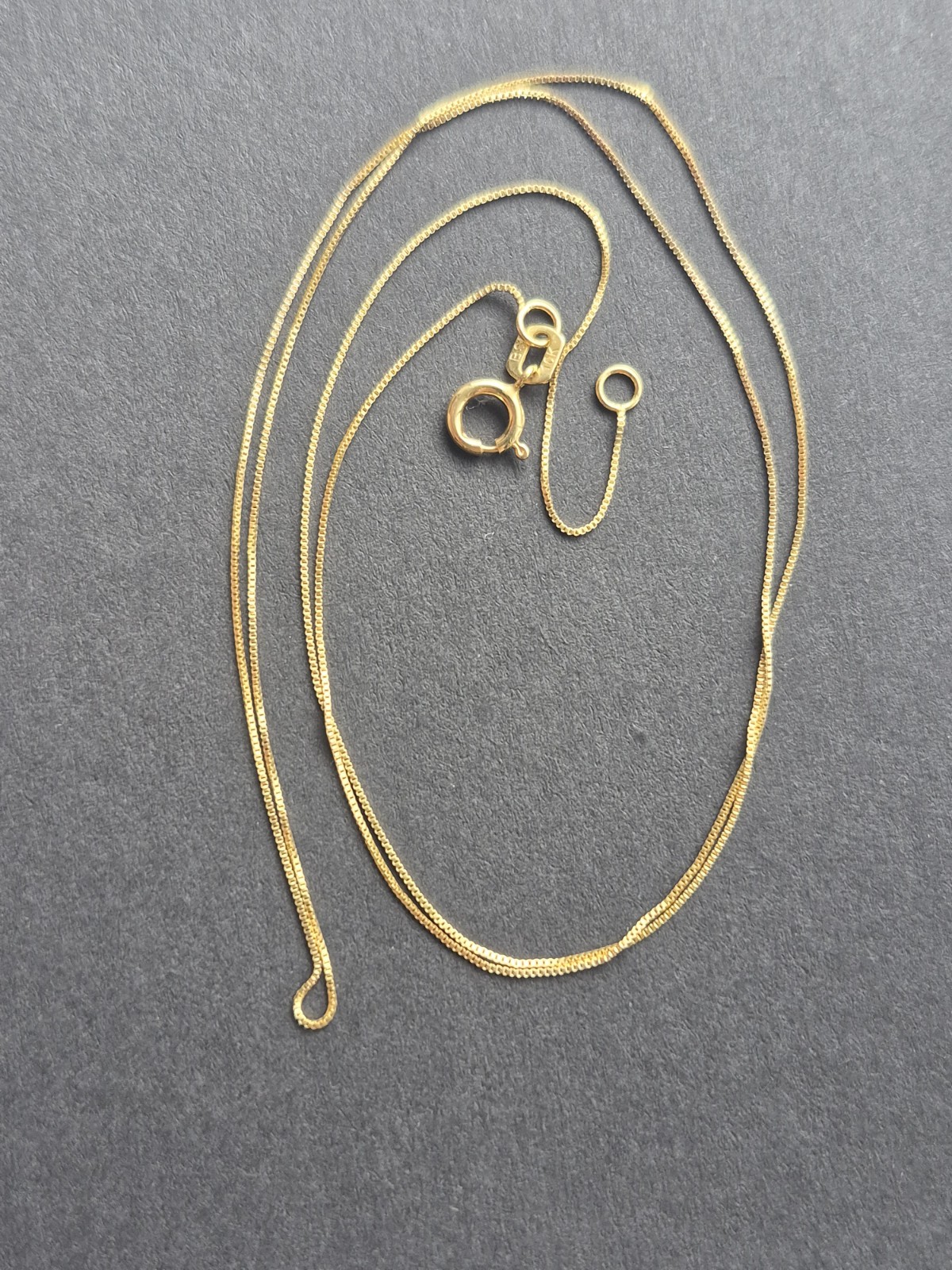 18in 10k Solid Gold Box Chain Dainty .5mm
