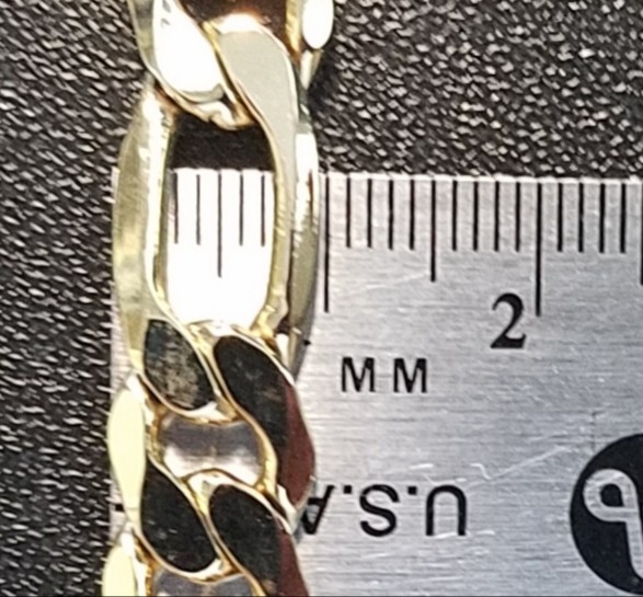 Stamped 14K Italy Figaro Chain Necklace Untested Magnetic Reaction