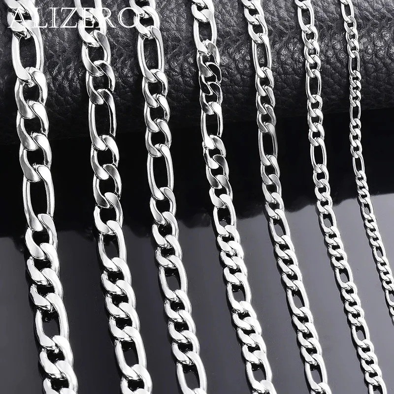 925 Sterling Silver Necklace 2-12mm Width 40-75cm Long Chain Lobster Clasp Men a