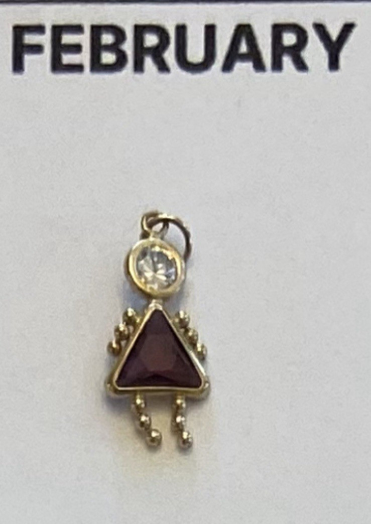 Vintage 14KT Yellow Gold BIRTHSTONE BABY BOY / GIRL Charm PENDANT gemstone MOM
