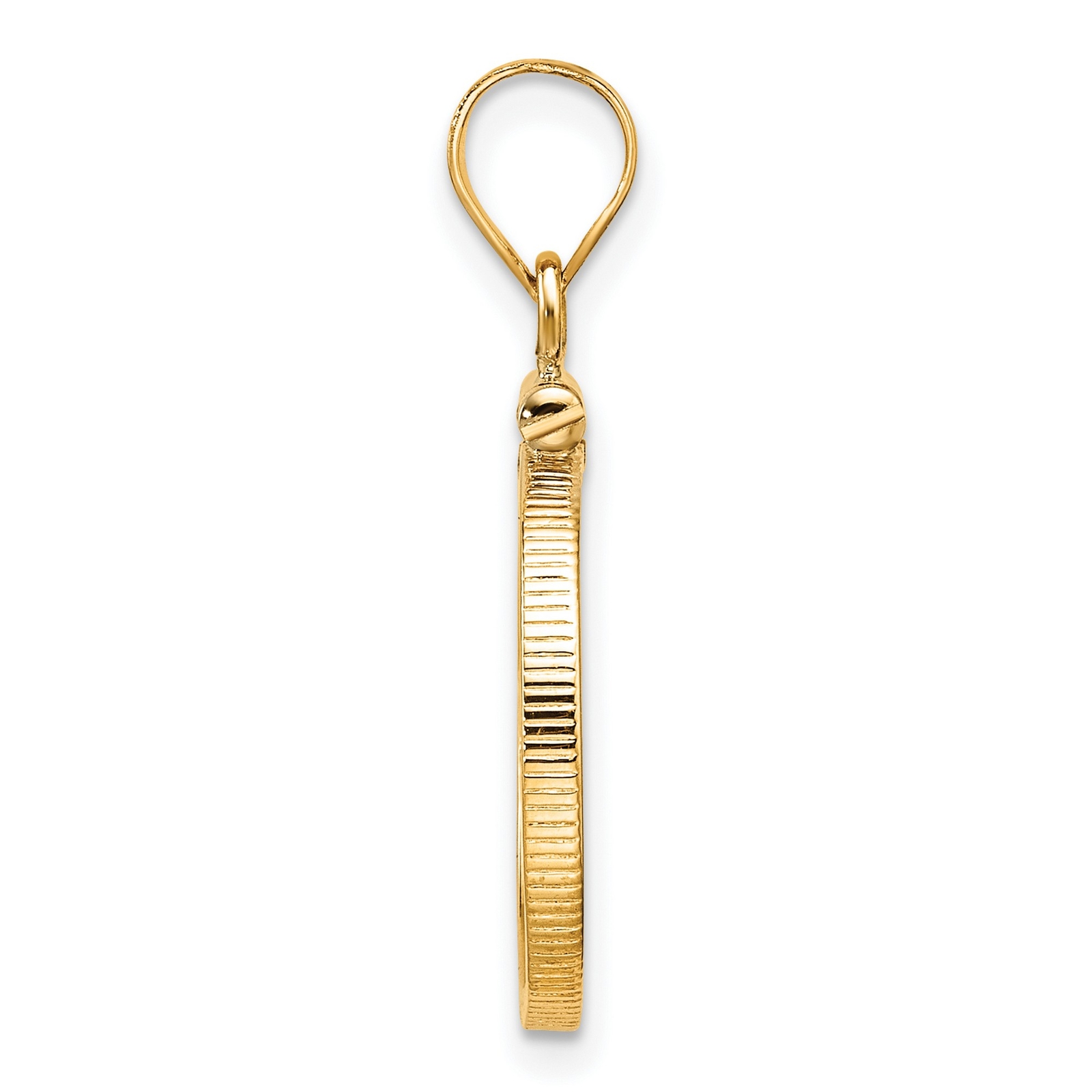 1986-Now $5 1/10 oz American Eagle Screw Top Reeded Border Coin Bezel 14k Gold