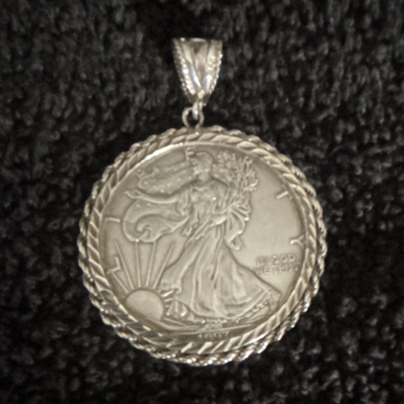 1997 Walking Liberty One Dollar Silver Coin Pendant