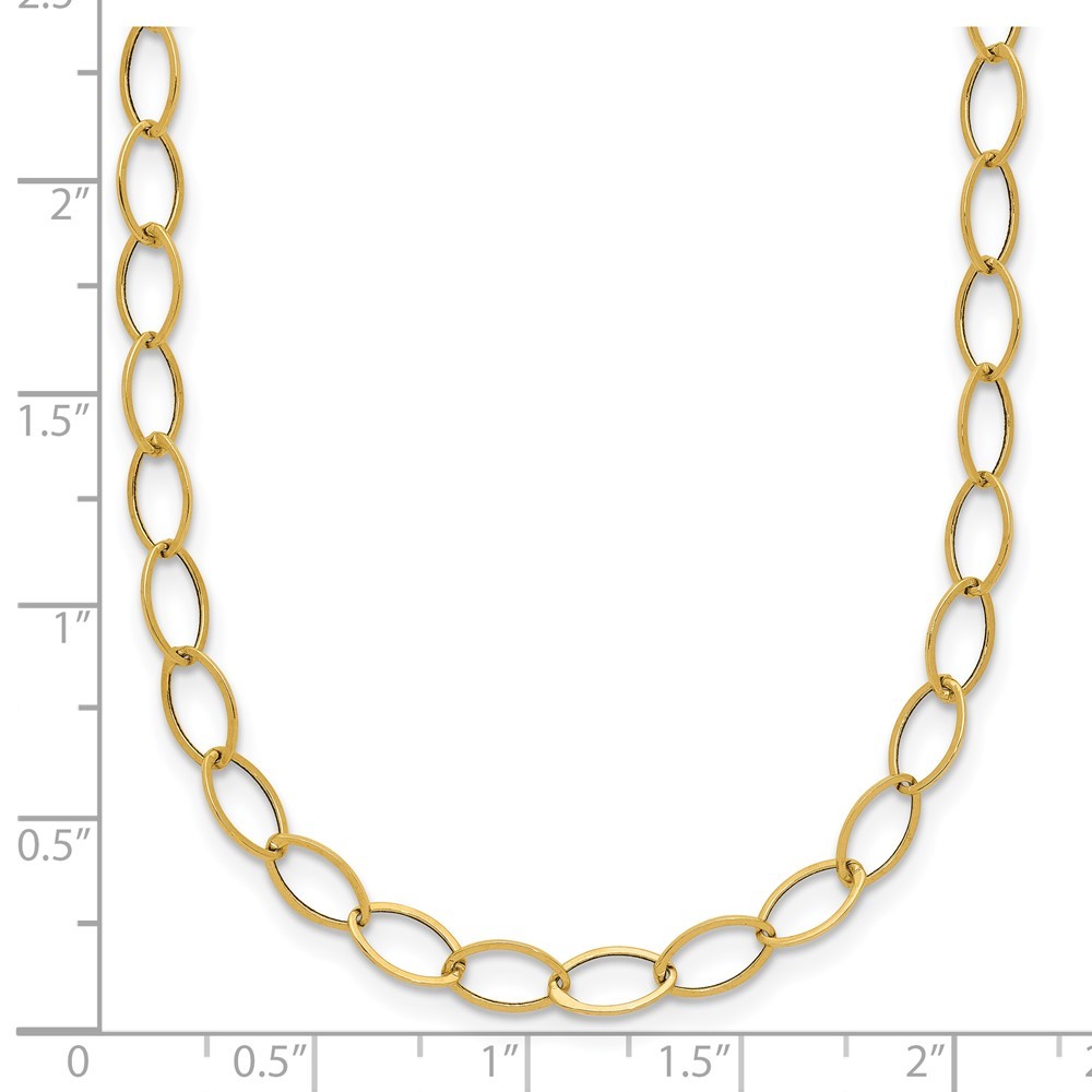 14k Yellow Gold Oval Link Necklace 18″ for Women 1.46gm