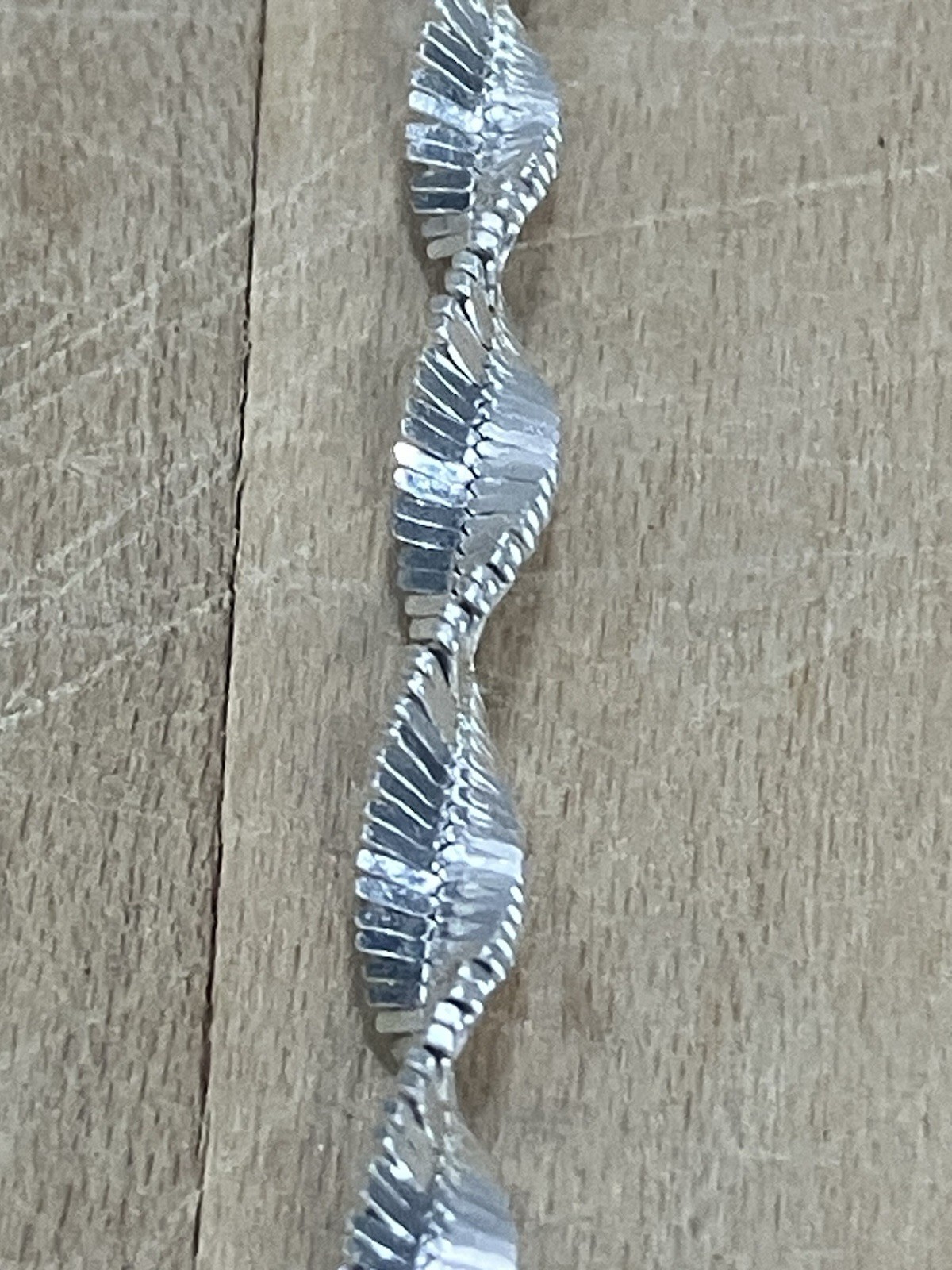Italy 925 sterling silver chain necklace Diamond Cut Twist Rope Design Sparkle