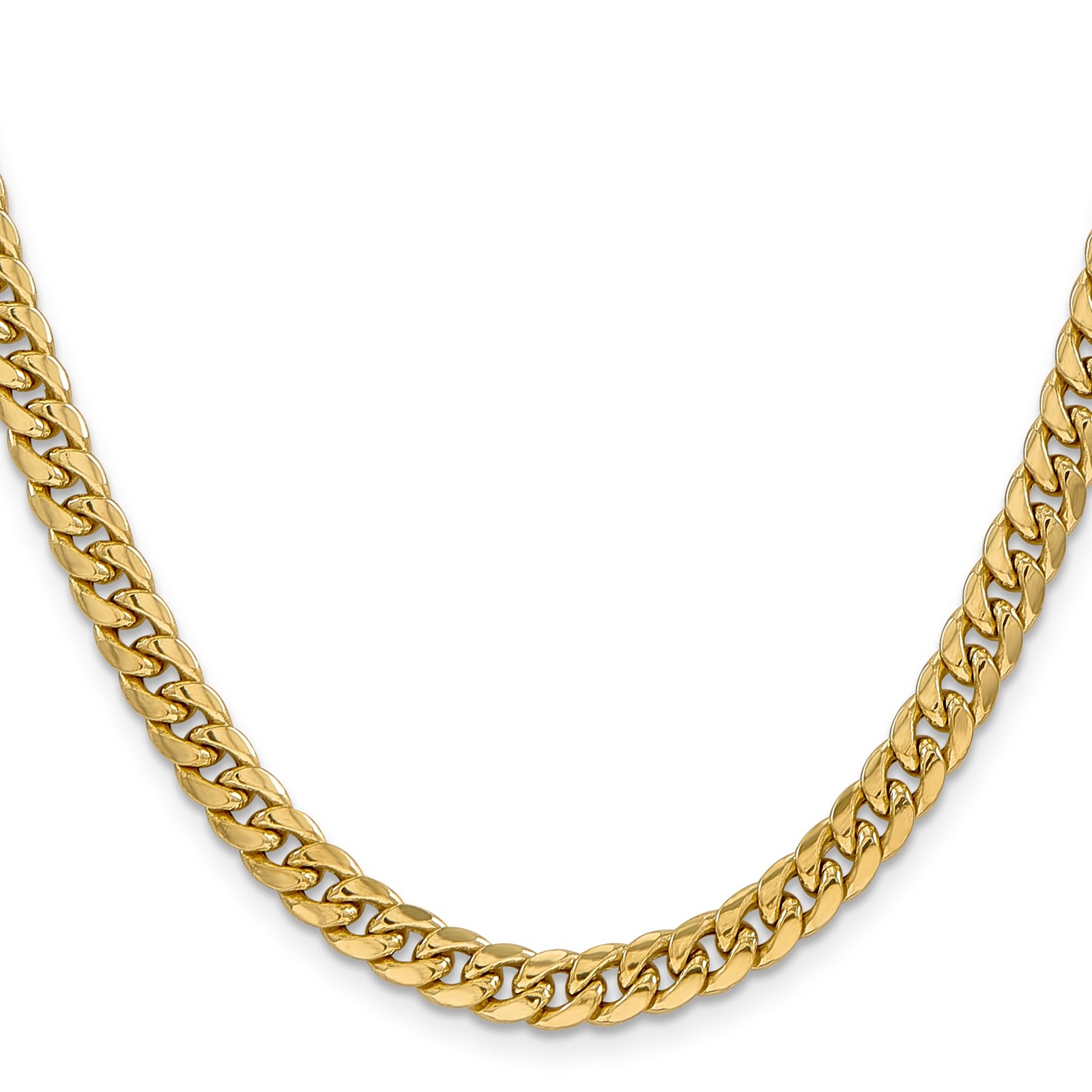 14K Yellow Gold 3.5-15mm Cuban Chain Necklace 7-30 Inch Mens Womens