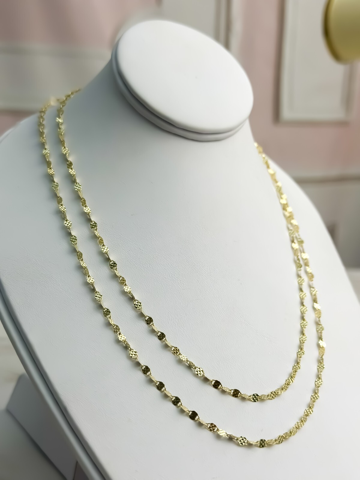 Solid 14K Gold Fancy Fine Chain Necklace 2.5mm 16″ – Italian Jewelry
