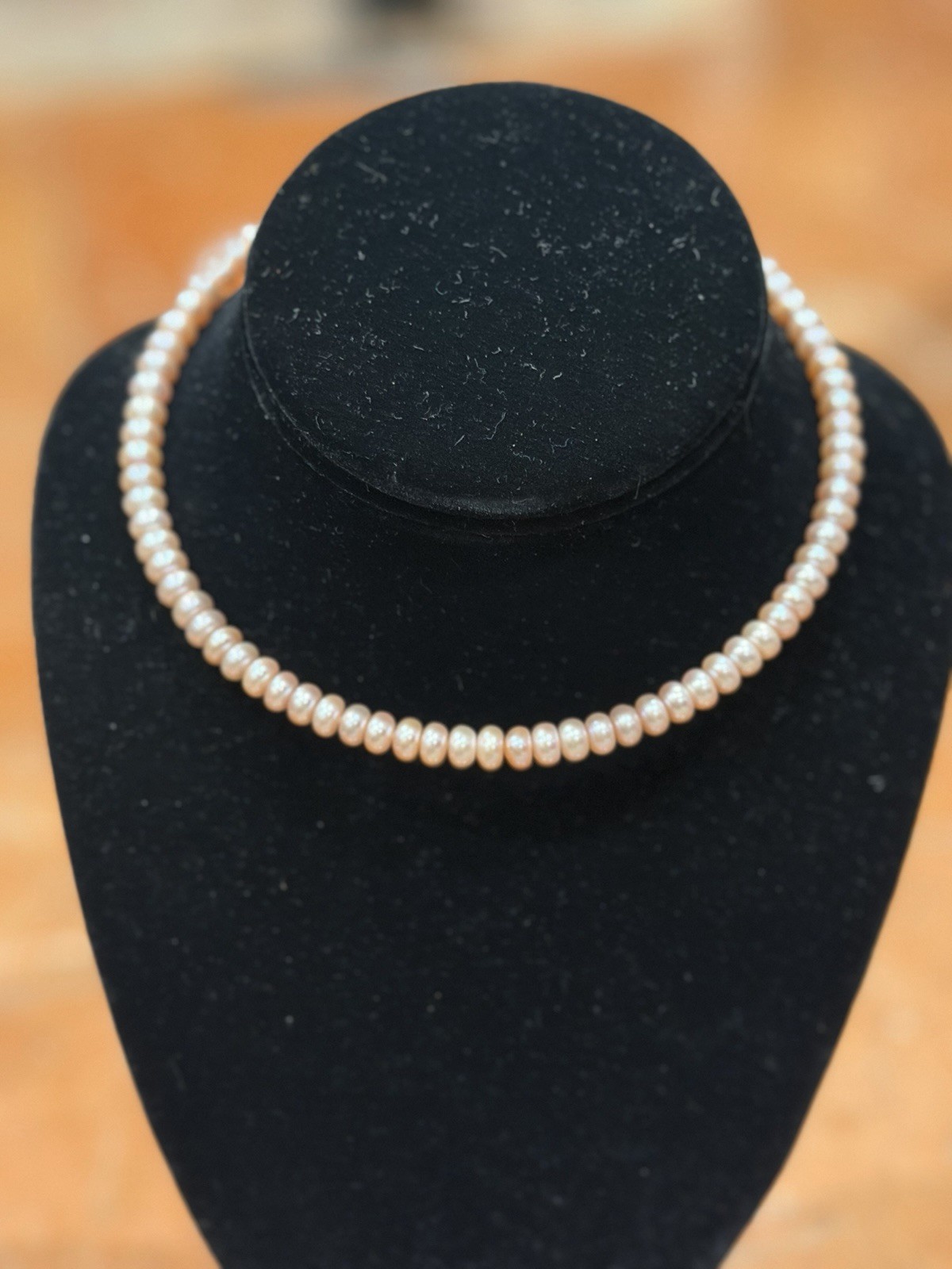 HONORA BUTTON PEARL COIL PINK CHOKER NECKLACE RONDELLE SHAPE O/S NEW NWT