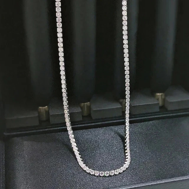 20CT Round Cut Lab Created Diamond Women’s Tennis Necklace 14k White Gold Plated
