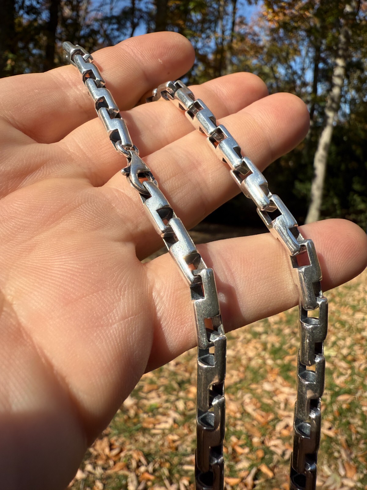 Handmade Custom 6mm Bullet Rolo Chain Necklace Real 925 Sterling Silver Oxidized