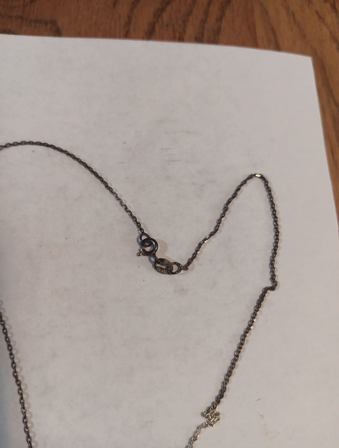 sterling silver necklace With Dark Stone. Marked .925. Unbranded