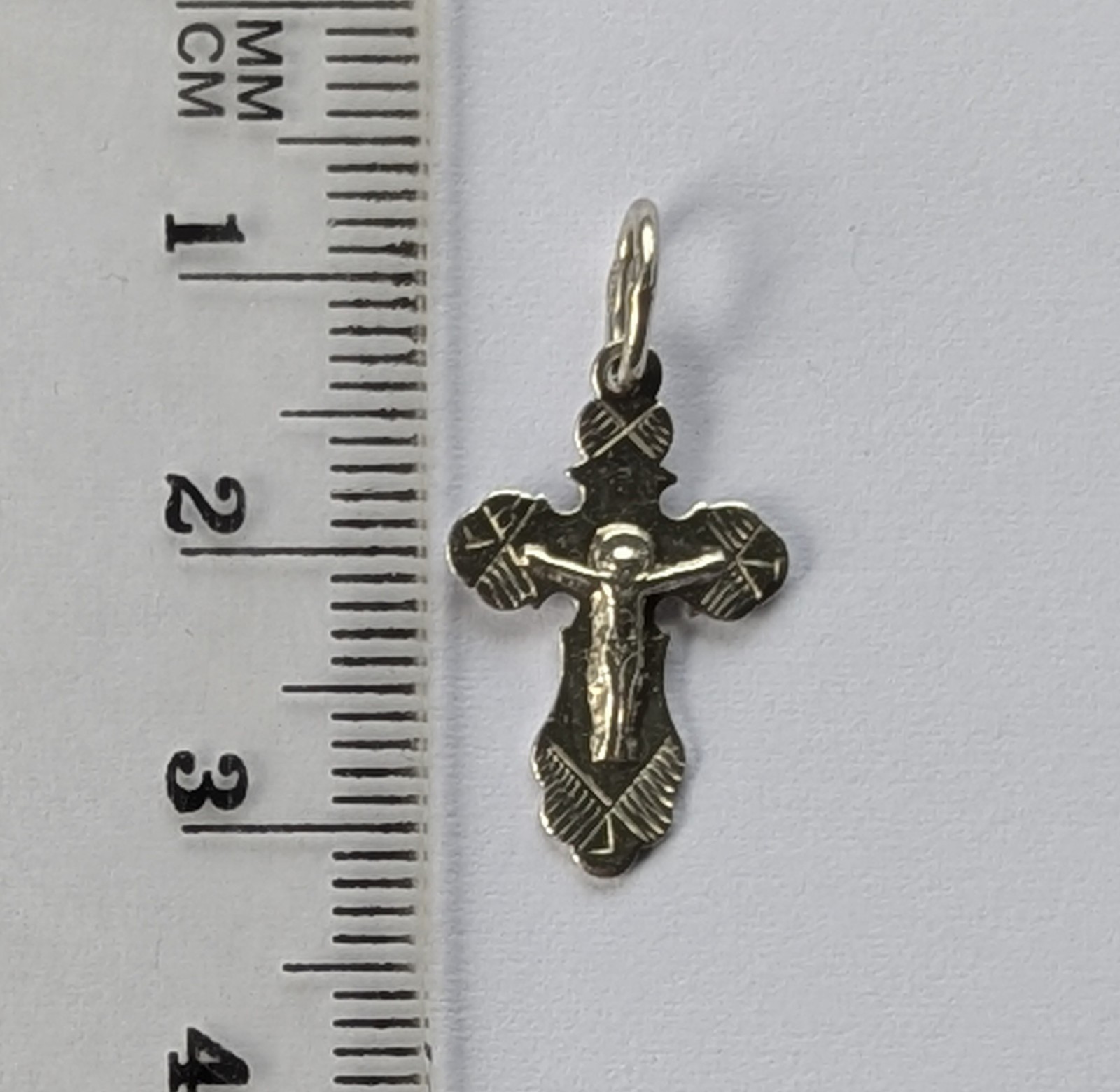 Orthodox Cross 925 silver. Weight 0.78 g. Prayer in Russian. Ukrainian jewelry.