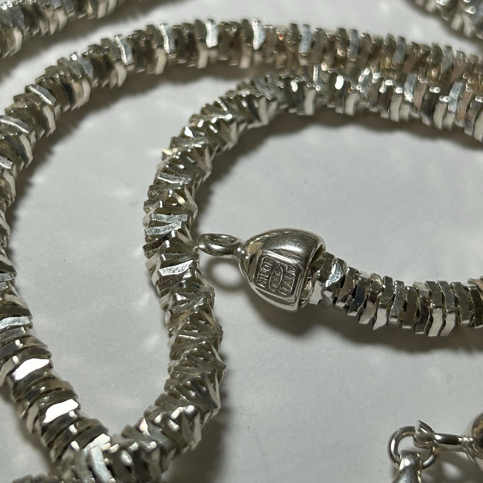 Milor Italy Necklace 23.5” Diamond Cut Margarita Chain Sparkle 38g Sterling 925