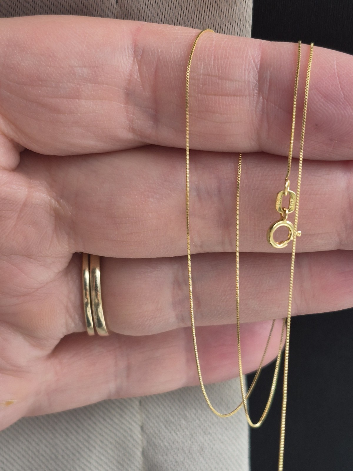 18in 10k Solid Gold Box Chain Dainty .5mm