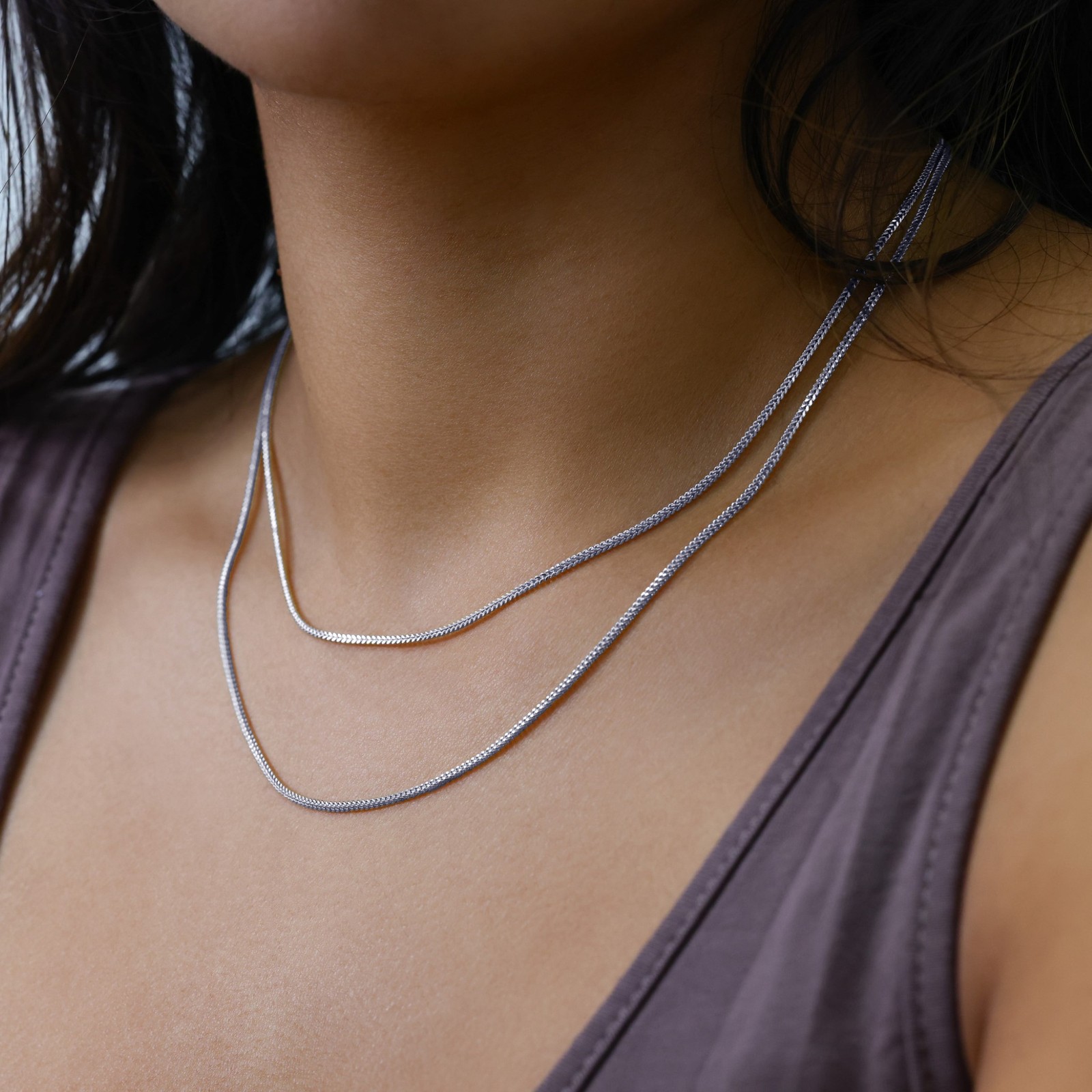 10K White Gold Womens 1.5mm Franco Square Box Foxtail Wheat Necklace Chain 16″