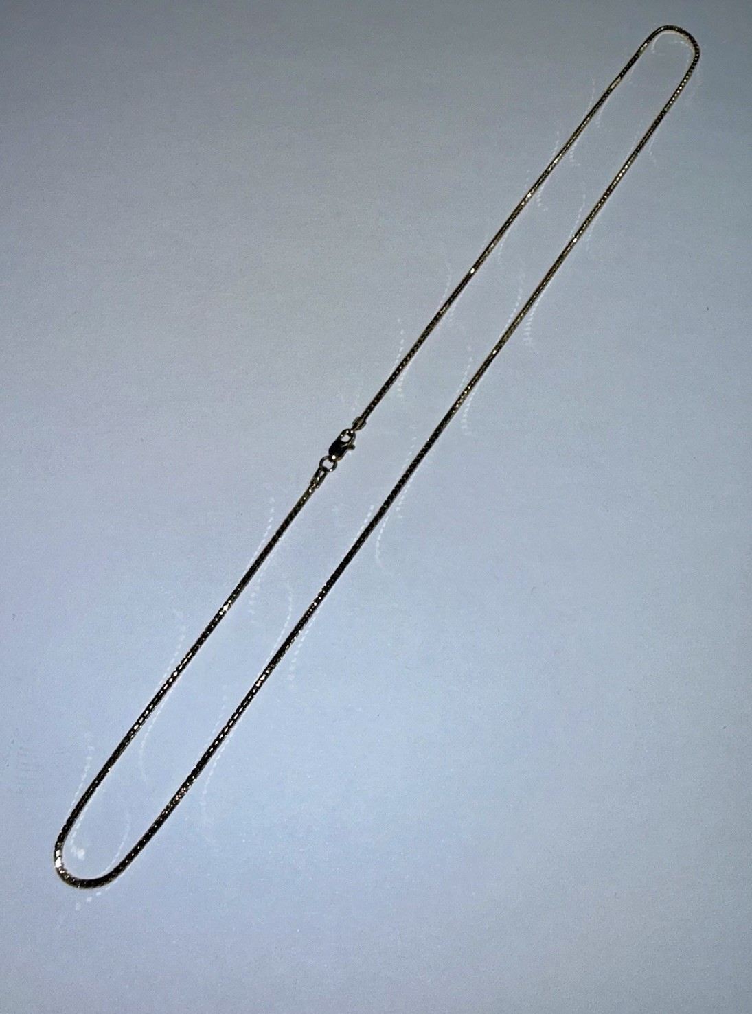 ESTATE Solid 14K Gold 1.2mm Fancy Box Chain Necklace 18”
