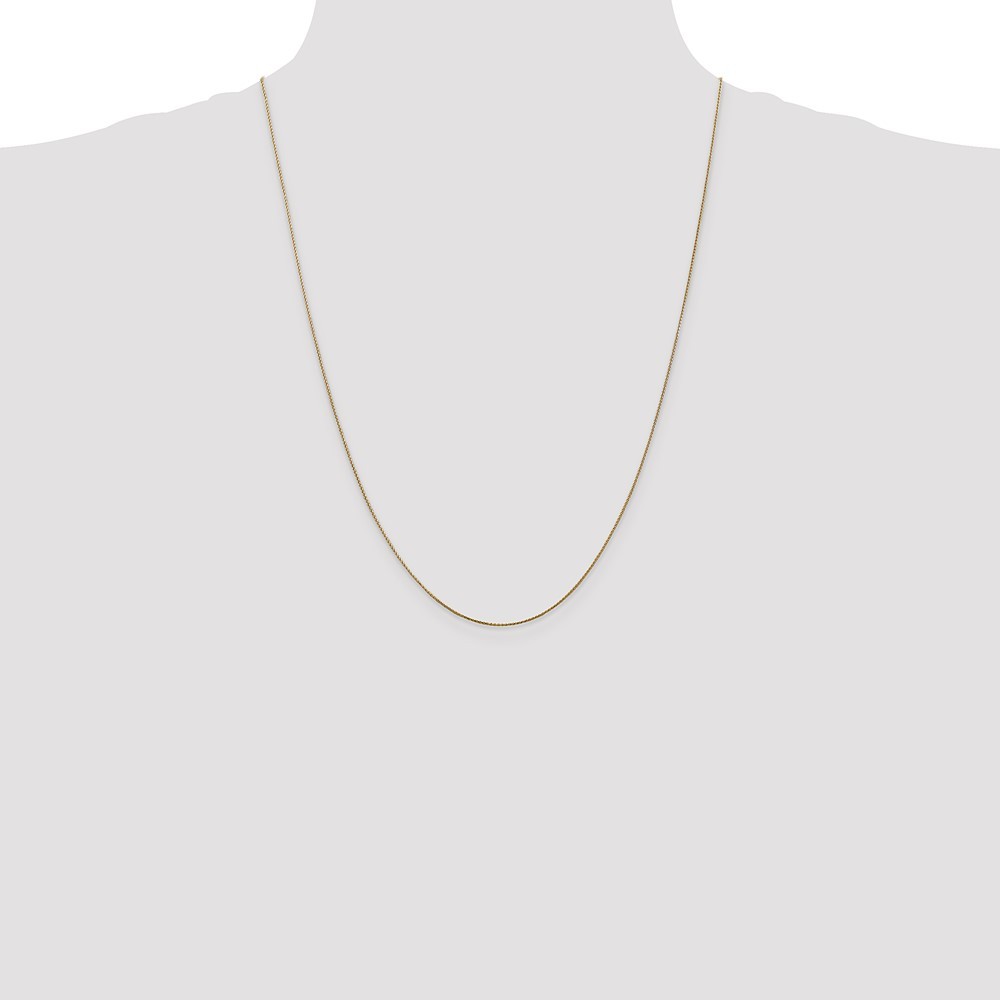14K Yellow Gold 0.65mm Spiga (Wheat) Chain Necklace 24 Inch Mens Womens