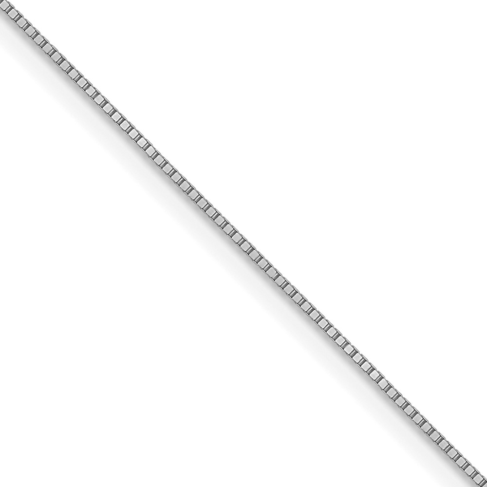 10k White Gold .5mm Baby Box with Lobster Clasp Chain Necklace 22″ 1.22gm