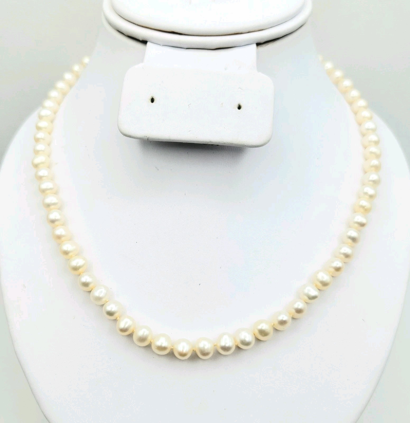 Freshwater Pearls 18″ Necklace 7″ Bracelet + Earrings Set 14K YG Closure