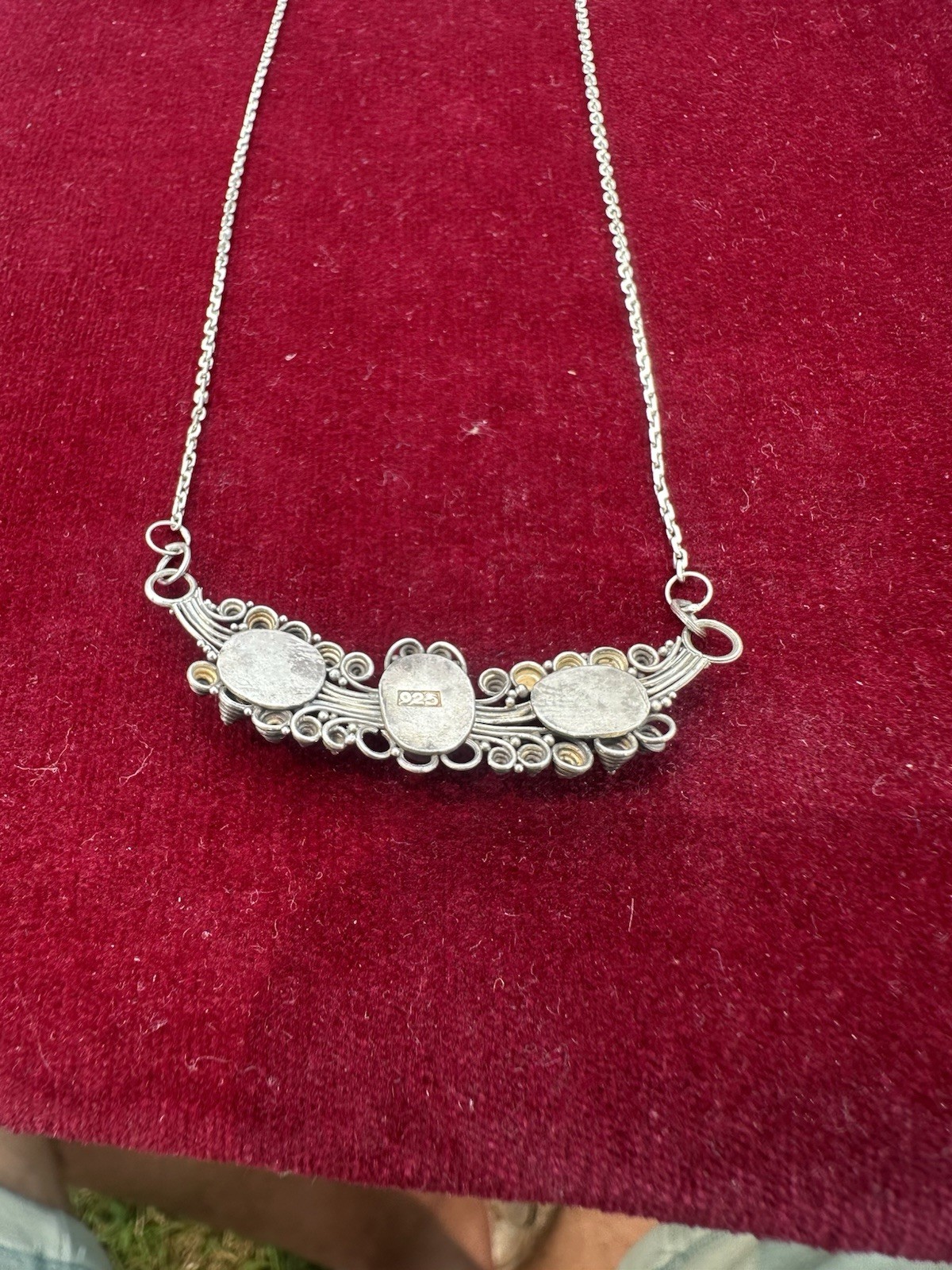Natural Opal Necklace 17″ in Sterling Silver V Necklace