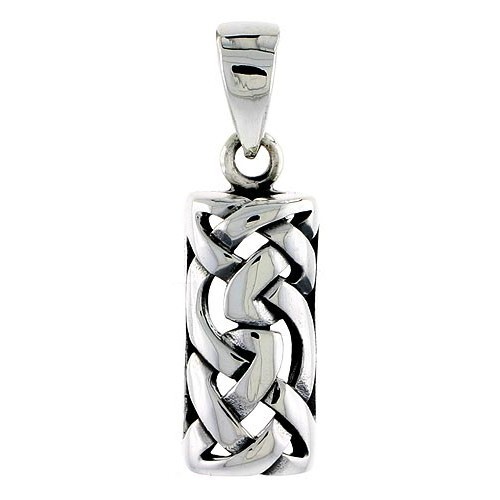925 Sterling Silver Rectangular Celtic Sailor’s Knot Pendant 7/8 (22mm) Inch
