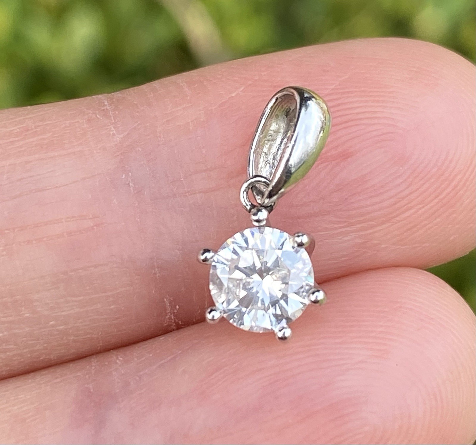0.70CT Real Natural 5.5mm Diamond Solitaire Platinum Pendant