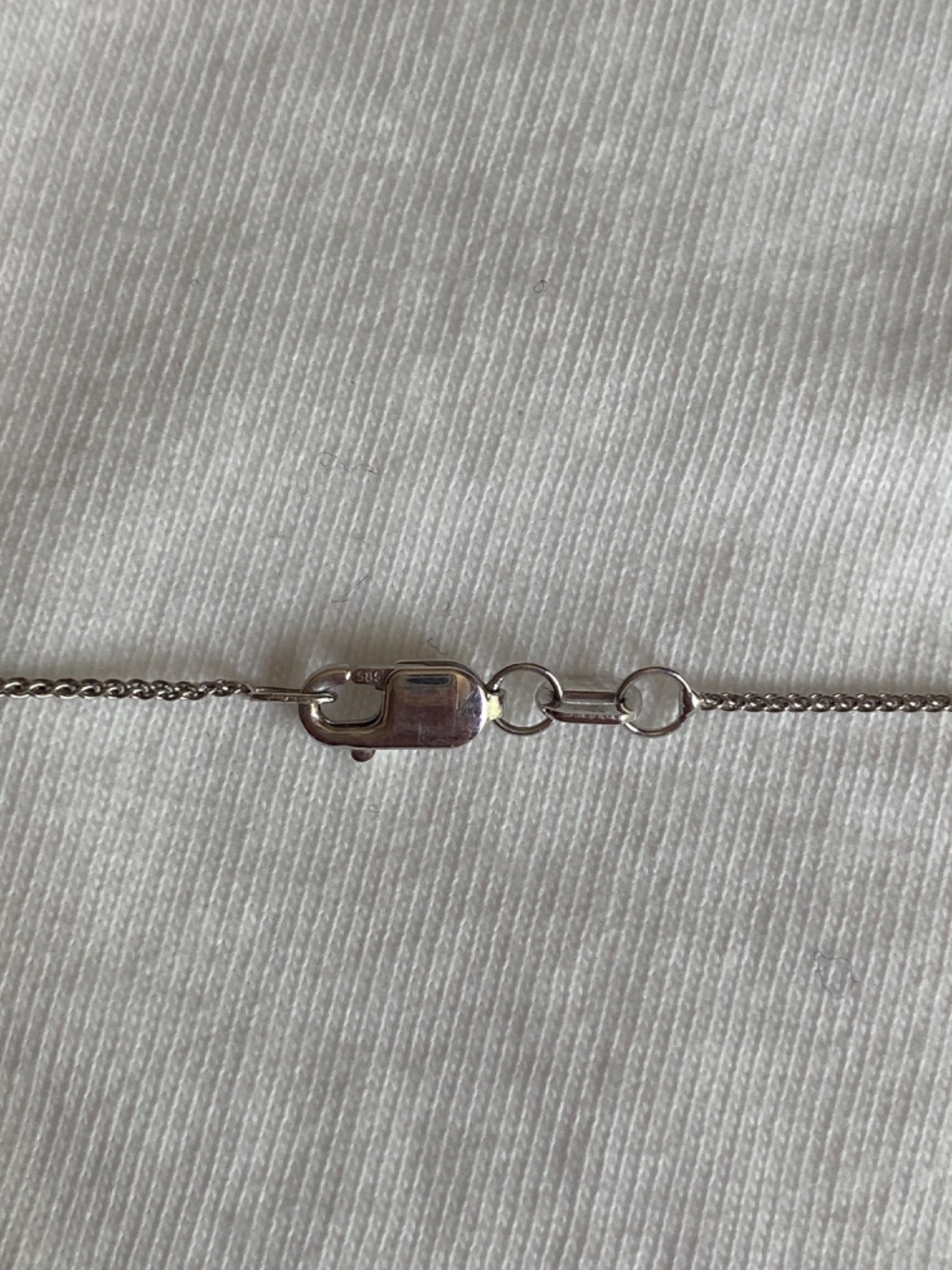 14k white gold diamond cross necklace 18 inch spiga wheat chain lobster clasp
