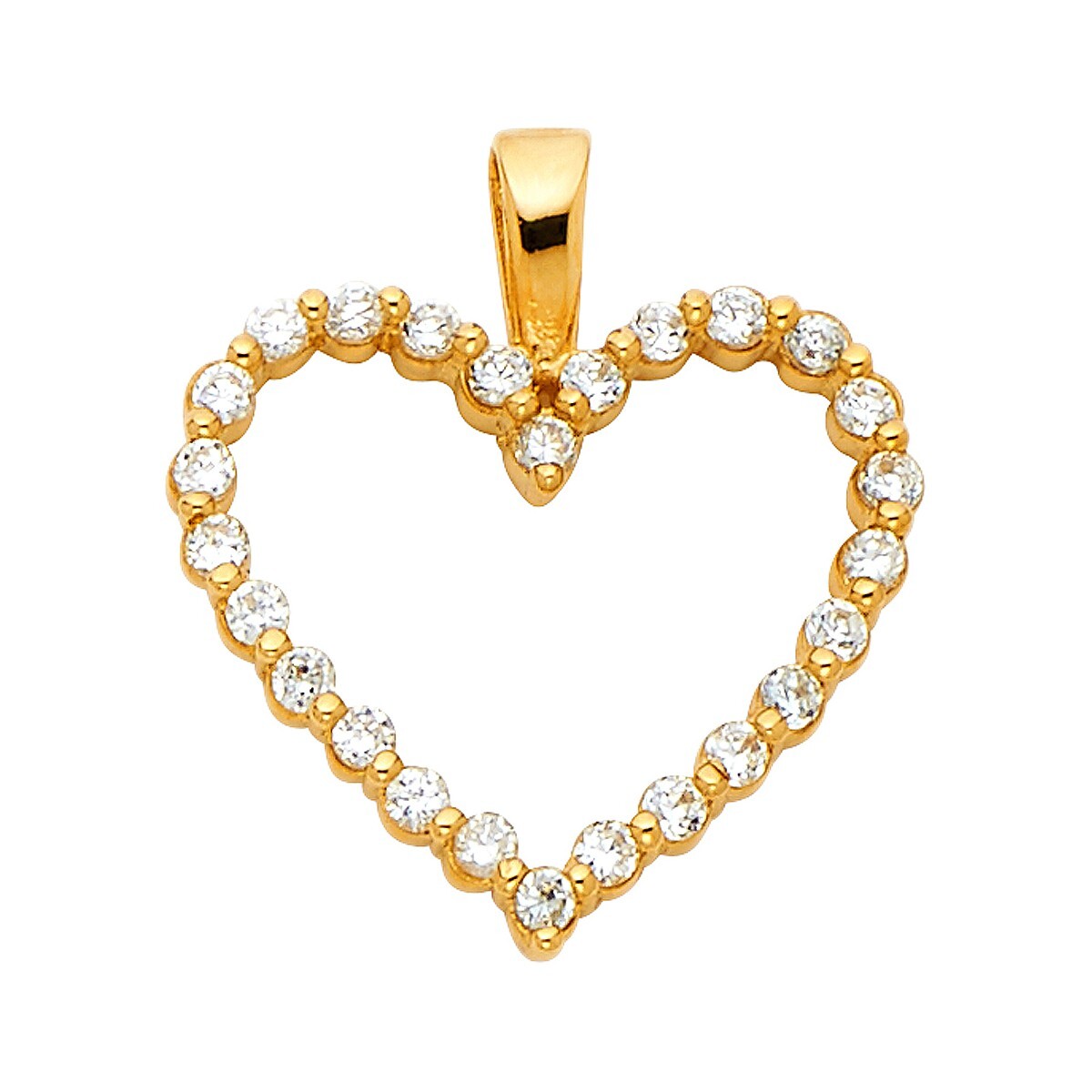 Gold 14K Yellow Gold Cubic zirconia Heart Pendant